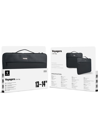 Lenyes Lb555 Voyagers Serisi 1200d Su Geçirmez 13-14 İnç Laptop Çantası Siyah