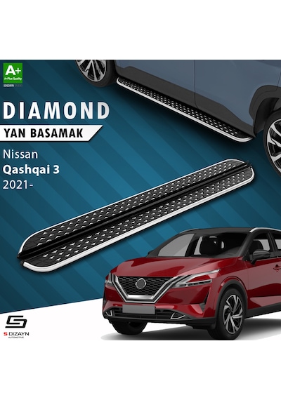 S-dizayn Nissan Qashqai 3 Diamond Krom Yan Basamak 173 Cm 2021 Üzeri