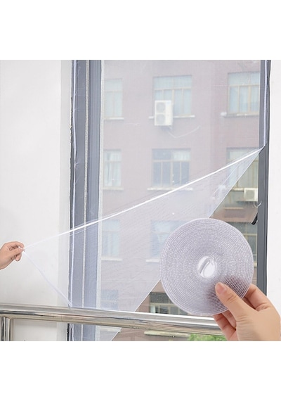 100 150 Cm Hazır Pencere Sinekliği 5 Mt Bant Hediye Tak Çıkar Tül