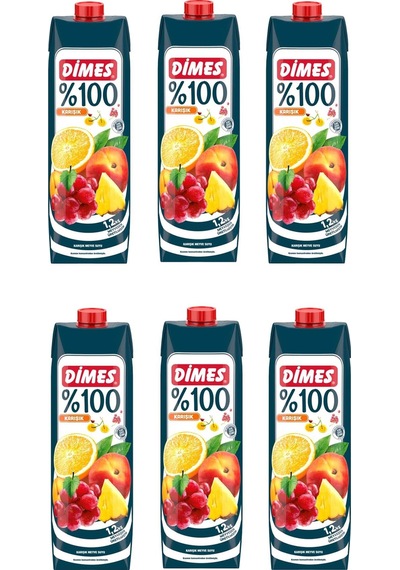 Dimes %100 Karışık Meyve Suyu 1 Lt X 6 Adet
