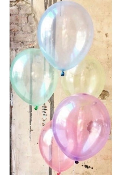 Balon Ekstra Şeffaf Kırmızı 100 Adet Çok Renkli