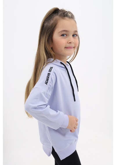 Toontoy Kız Çocuk Nakışlı Sweatshirt Koyu Mavi