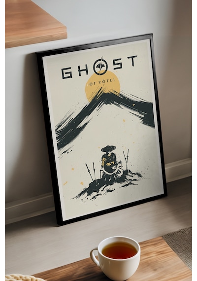 Ghost Of Yotei Siyah Ahşap Çerçeveli Poster, Dekoratif Oyun Duvar Tablosu