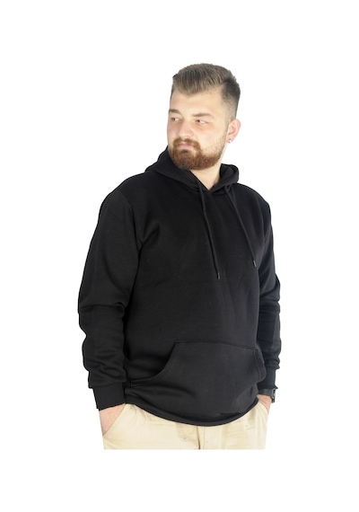 Mode Xl Erkek Sweatshirt Kapşonlu Kanguru Pocket Basic 20562 Siyah 001