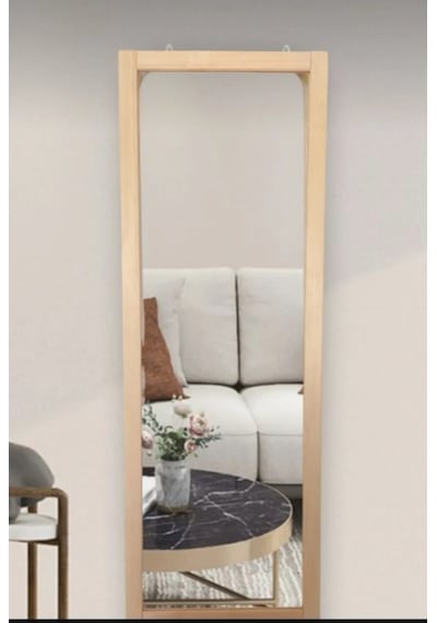 Duvar Ahşap Hol Antre Boy Ayna 130x45 CM Ahşap