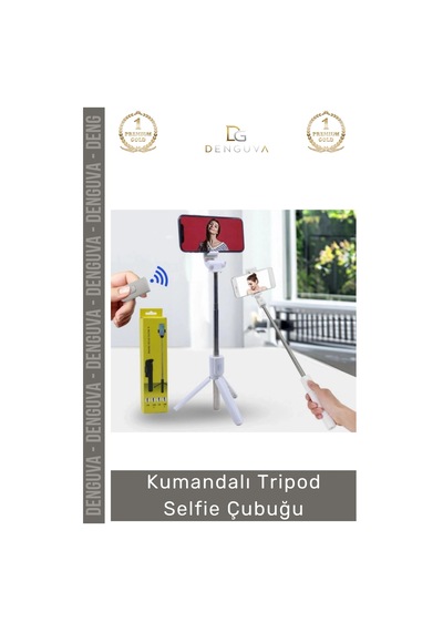 Tripodçubuk Katlanabilir Stabil Çekim Dönebilen Bluetooth Taşınabilir Kumandalı Tripod Selfie Çubuğ