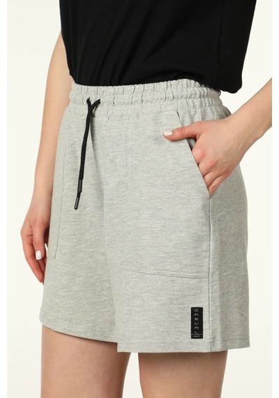 Defys Kadın Beli Lastikli Cepli Etiket Detaylı Regular Fit Şort Gri Melanj - 527882928 Gri Melanj Defys Kadın Beli Lastikli Cepli Etiket Detaylı Regular Fit Şort Gri Melanj - 527882928 Gri Melanj