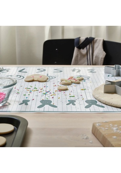 Ikea Baktradıtıon Silikon Pişirme Matı 61 X 46 Cm Beyaz Turkuaz Beyaz - Mavi