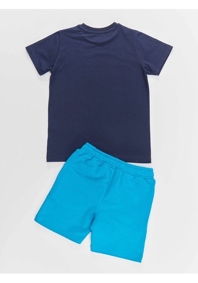 Denokids Shark Surf Erkek Çocuk T-shirt Şort Takım Çok Renkli