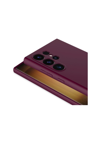 Samsung Galaxy S26 Ultra Uyumlu Kılıf Esnek Premium Yumuşak Silikon Telefon Kılıfı Kapak Bordo