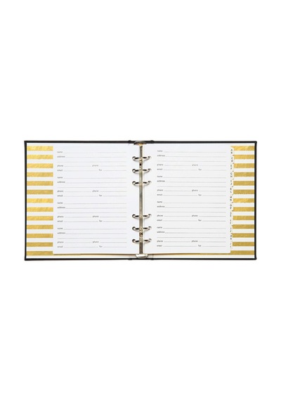 Siyah Adres Defteri, 6 Halkalı, Doldurulabilir, 440 Giriş, 16,5 Cm G X 18,4 Cm U Çok Renkli