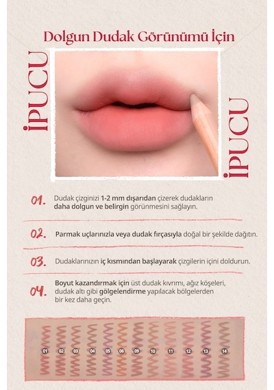 Kremsi Formüle Sahip Dudak Kalemi Ve Kalemtıraş Seti Clıo Velvet Lip Pencil Set 12 Blush Pink