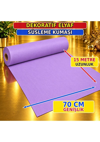 15x70 Cm Lila Tela Kumaş Lila Elyaf Kumaş Lila Noel Yılbaşı Süsleme Kumaşı