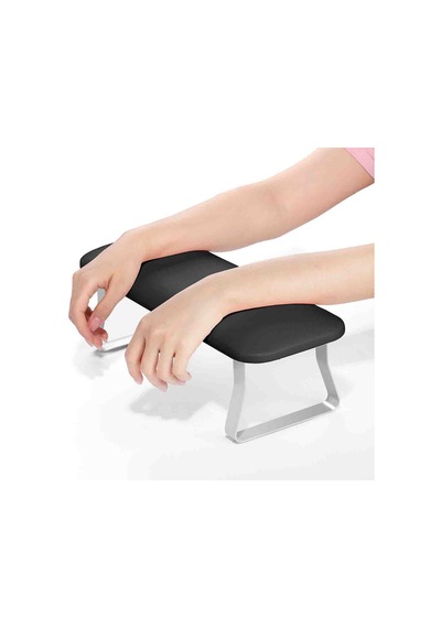 Düz Metal Ayaklı Ergonomik Manikür Sehpası Siyah Manikür Kol Desteği H9w