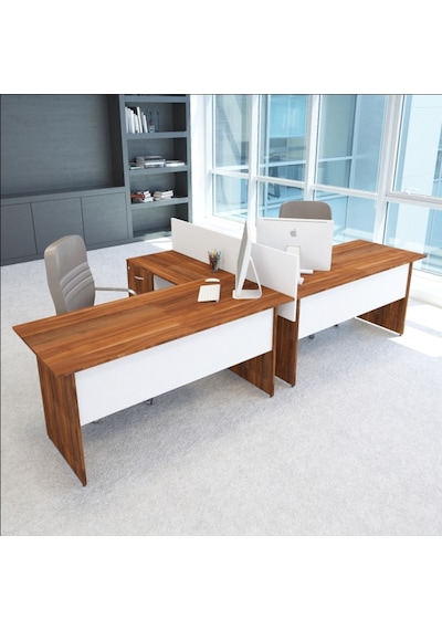 Burovena Vena Nil L Workstation Ikili Çalışma Masa Tek Panel 318Cm X 14...