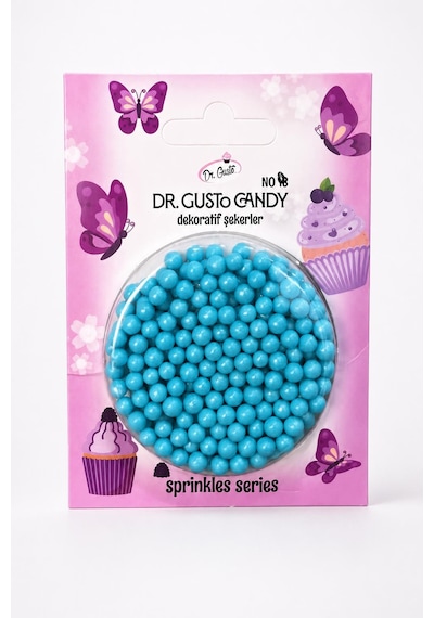 Dr. Gusto 4 Mm Bebe Mavi Boncuk Pasta Süsleme Şekeri