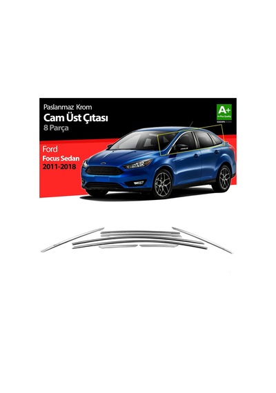S-Dizayn  Ford Focus 3 Sd Krom Cam Üst Çıtası 8 Prç 2011-2018