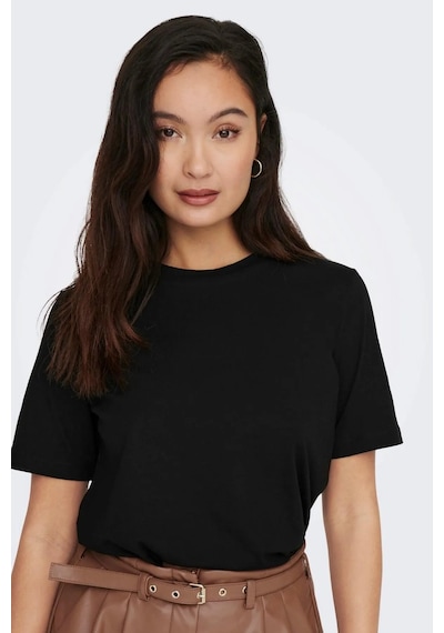 Only Kadın Bisiklet Yaka Siyah T-shirt - 15270390 Siyah