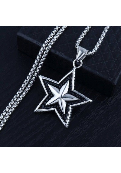 Yıldız Star Pentegram Paslanmaz Çelik 316l Kolye Çok Renkli