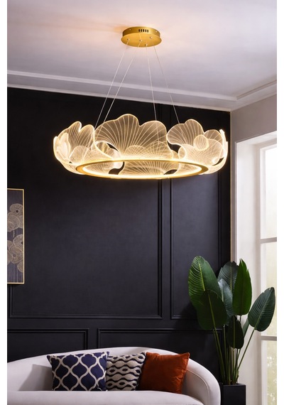 Paris Model Gold Kaplama 3 Renk Metal Salon Mutfak Oturma Yatak Odası Modern Led Sarkıt Avize Gold