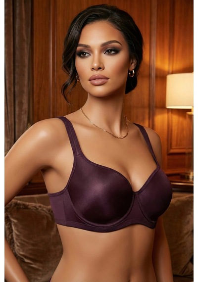 Le Jardin Amanda Toparlayıcı Telli Ultra Soft Mürdüm Sütyen C Cup Mürdüm