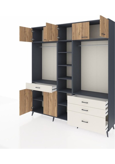 Hyperion Dolap 11 Raflı 4 Çekmeceli 2 Askılı 220x44x243 Antrasit-çam/aytaşı Atlas Çam/aytası Hyperion Dolap 11 Raflı 4 Çekmeceli 2 Askılı 220x44x243 Antrasit-çam/aytaşı Atlas Çam/aytası
