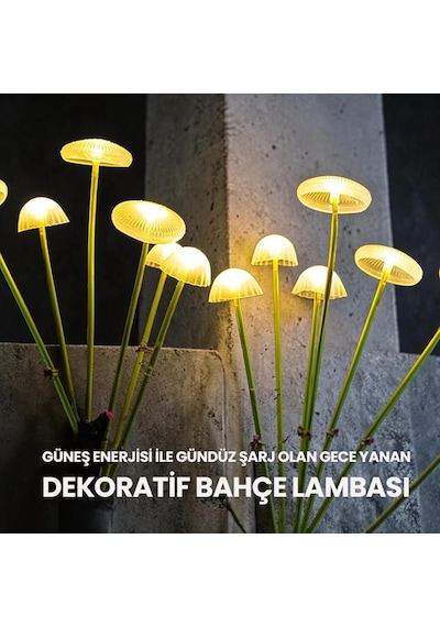 Upway Jellyfish Güneş Enerjili 6 Led Işıklı Dekoratif Bahçe Peyzaj Lambası