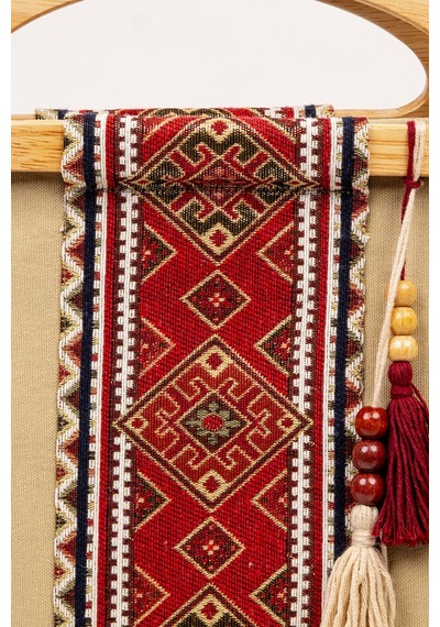 Fabric Craft Bag El Çantası Kahverengi Duck Kumaş Ahşap Saplı Kahverengi - Sütlü Kahverengi