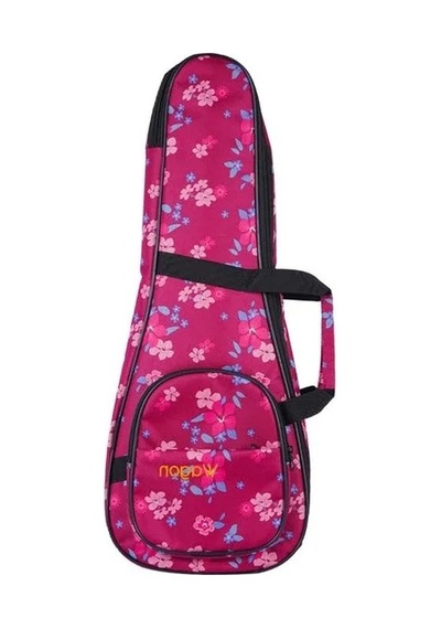Hibiskus Pembe Renkli Soprano Ukulele Taşıma Çantası -