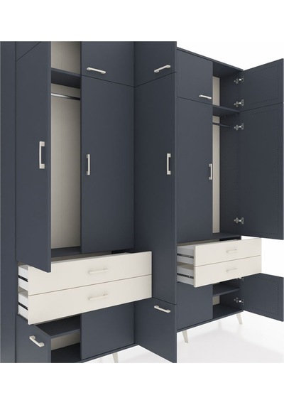 Arges Dolap 11 Raflı 4 Çekmeceli 2 Askılı 220x30x243 Antrasit-antrasit/aytaşı Antrasıt/aytası Arges Dolap 11 Raflı 4 Çekmeceli 2 Askılı 220x30x243 Antrasit-antrasit/aytaşı Antrasıt/aytası