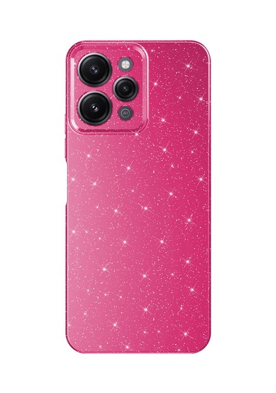 Xiaomi Redmi 12 Kılıf Kamera Korumalı Simli Silikon Üstün Koruma Pazarplus Pembe Koyu