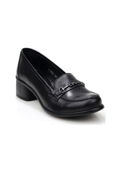 Pisagor Ps-44259 Hakiki Deri Kadın Loafer Ayakkabı Sıyah