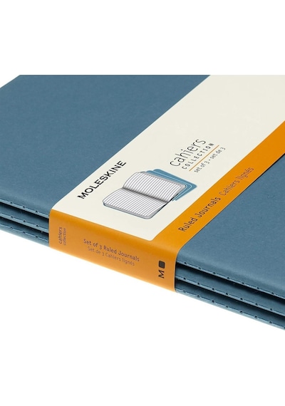 Moleskine Çizgili Cahier Not Defteri 3'lü Set Xl Boy Canlı Mavi Mavi