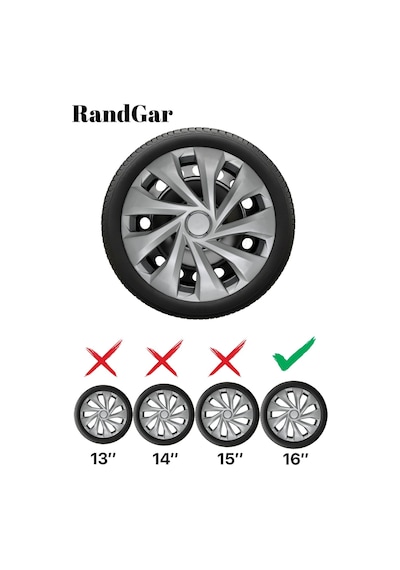 Kia Shuma 16 İnç Jant Kapağı 4 Adet Gri G122 Rand