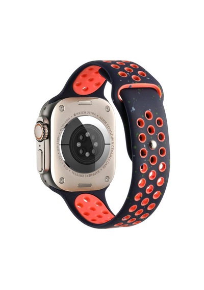 Apple Watch Uyumlu 7 45mm Kordon Yeni Seri 2023 Krd-02 Silikon Strap Kayış - Siyah