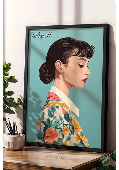 Audrey Hepburn Çerçeveli Tablo - Pop Art Poster Tablo