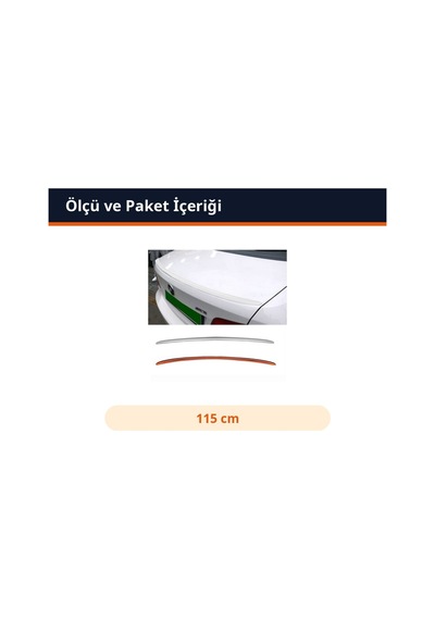 Trobus Oto Bagaj Spoiler Çıtası Parlak Koyu Gri 115 Cm