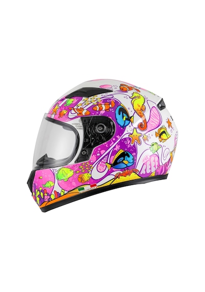 Sway Çocuk Sw 815k Ocean Full Face Kapalı Kask Beyaz - Pembe
