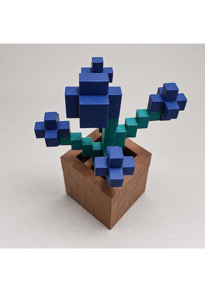 Piksel Orkide Biblo - 3d Baskı, Minecraft Esintili Mavi