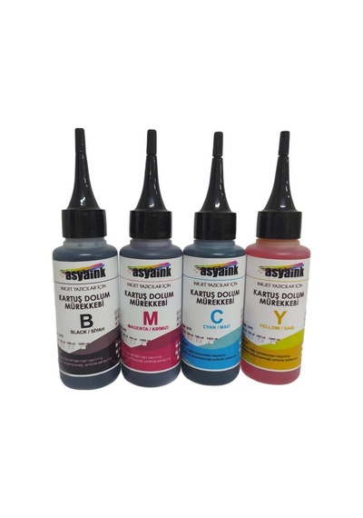Asyaink HP Uyumlu Kartuş Dolum Mürekkep Seti 4X100 ML