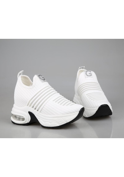 Guja 25y300-8 Dolgu Topuk Beyaz Kadın Sneakers Beyaz