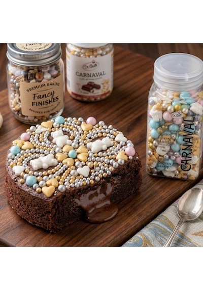 Cupcake Dekorlu Minik Altın Kalpli Karışık Süsleme Şekeri 100 Gr No:05 Pasta Ve Tatlı Dekor Şekeri