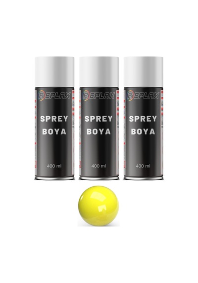 3 Adet Ral 1018 Çinko Açık Sarı Sprey Boya 400 Ml.