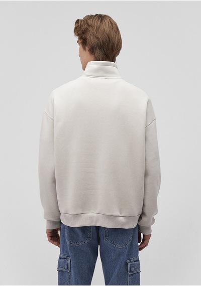 Mavi - Mavi Logo Baskılı Yarı Fermuarlı Gri Sweatshirt 0s10208-70074 Gri
