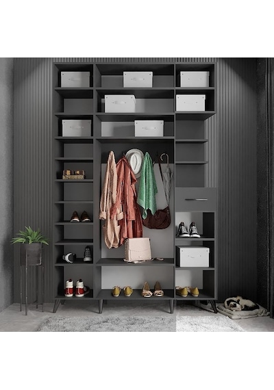 Açelya Portmanto Vestiyer Füme180cm M11