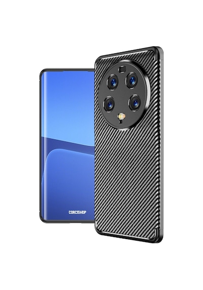 Xiaomi Mi 13 Ultra Kılıf Kamera Çıkıntılı Karbon Fiber Desenli Renk Atmaz Koruyucu Kapak Siyah