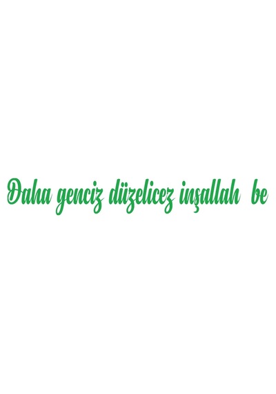 Daha Genciz Düzelicez İnşallah Araba Sticker 17x17 Cm Yeşil