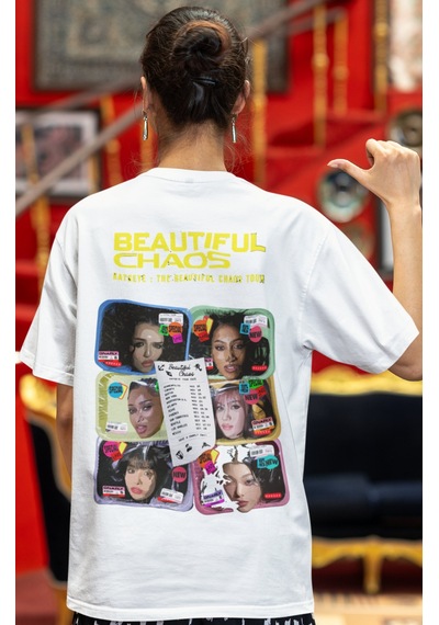Sevbano Katseye Beautiful Chaos Kpop Müzik Grubu Sırt Baskılı Unisex Over Beyaz