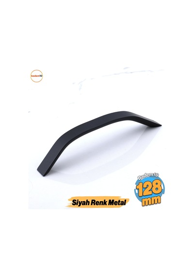 Şahin Siyah Metal Kulp 128 Mm 12.8 Cm Mobilya Çekmece Mutfak Dolabı Dolap Kulpları Kulbu Kulpu Siyah