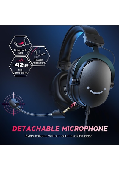 3,5 Mm Ses Jaklı Oyun Usb Kulaklığı, 7.1 Surround Ses, Çıkarılabilir Mikrofon, Ses Kontrolü, Ka